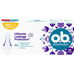 O.B. ExtraProtect Normal Tampons, 16 Stück O.B. ExtraProtect Normal Tampons, 16 Stück