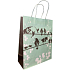 Nekupto Geschenk Kraft Tasche 22 x 29 x 10 cm Grün mit Vögeln auf Zweigen