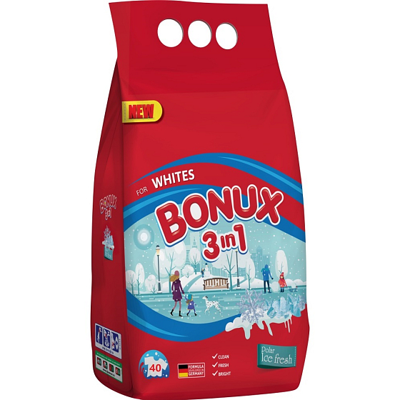 Bonux White Polar Ice Fresh 3in1 weißes Waschpulver 40 Dosen 3 kg