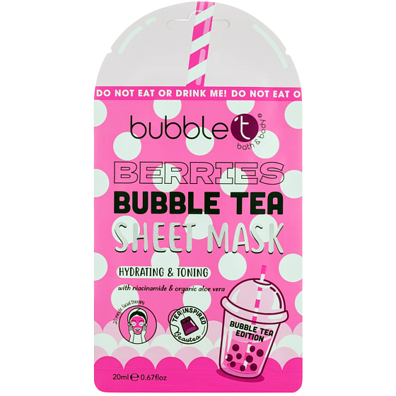 Bubble't Berries Bubble Tea Textilmaske für alle Hauttypen 20 ml