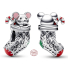 Sterling Silber 925 Maus im Weihnachtsstrumpf, Weihnachtsarmband Perle