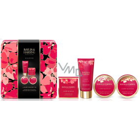 Baylis & Harding Kirschblüten Duschcreme 50 ml + Handcreme 50 ml + feste Seife 50 g + Körperbutter 50 ml + Kosmetiktasche, Kosmetikset für Frauen