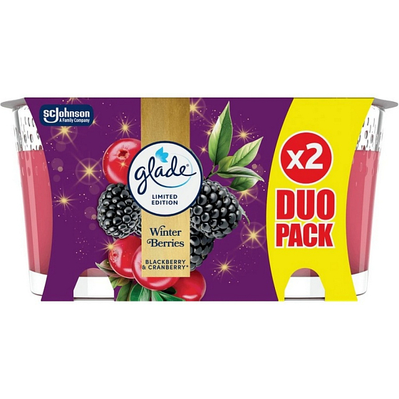 Glade Winter Berries Duftkerze im Glas duo 2 x 112 g