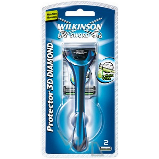 Wilkinson Schwertschutz 3D Diamond Rasierer 2 Klingen für Männer 1 Stück