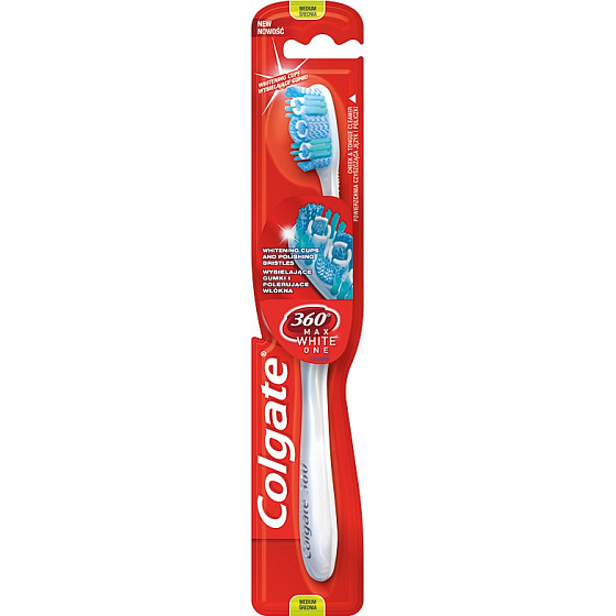 Colgate 360 ° Max White One Mittlere mittlere Zahnbürste 1 Stück