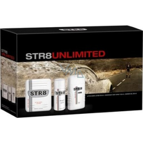 Str8 Unlimited Aftershave 50 ml + Deodorant Spray 150 ml + Duschgel 250 ml, Kosmetikset