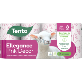 Dieses Ellegance Pink Decor Toilettenpapier 150 Schnipsel 3lagig 8 Stück