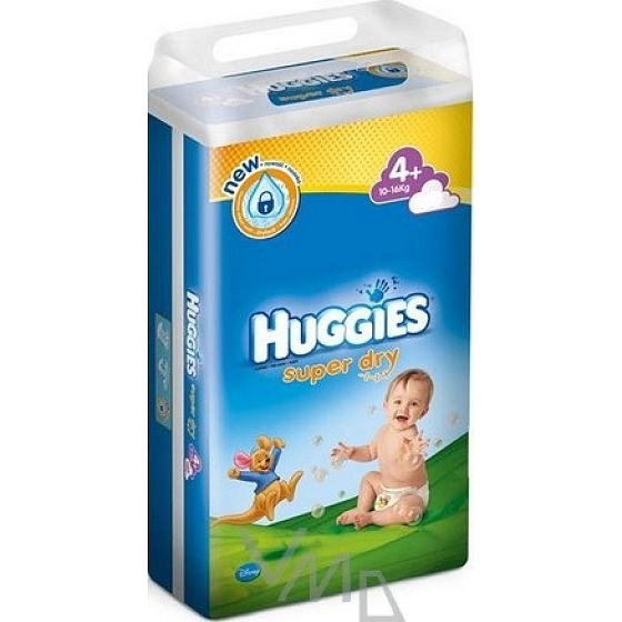 Huggies Super Dry Größe 4+, 10-16 kg, Windeln 44 Stück