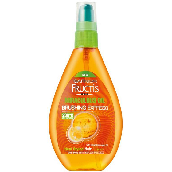 Garnier Fructis Miraculous Oil Brushing Express Arganöl für Haare, die Hitze ausgesetzt sind 150 ml Spray