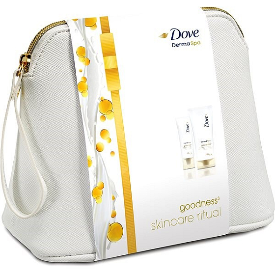 Dove Derma Spa Goodness3 Handcreme 75 ml + Derma Spa Goodness3 Körperlotion 200 ml + Kosmetiktasche, Kosmetikset