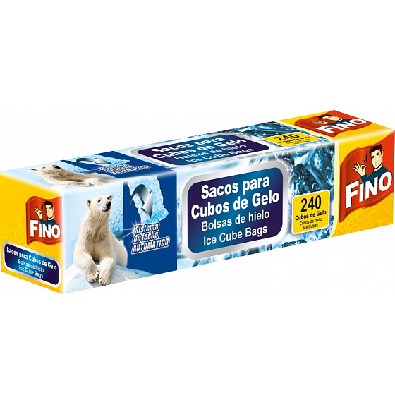 Fino Auto Close Eiswürfelbeutel, Stärke 25 µ, 240 Stück, 10 Beutel in der Box