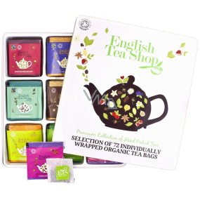 English Tea Shop Bio Gourmet- und Kräutertees 72 Stück biologisch abbaubare Teepyramiden 9 Geschmacksrichtungen, 108 g, Geschenkbox aus Blech English Tea Shop Bio Gourmet- und Kräutertees 72 Stück biologisch abbaubare Teepyramiden 9 Geschmacksrichtungen, 108 g, Geschenkbox aus Blech