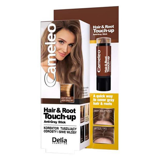 Delia Cosmetics Cameleo Haar- und Wurzel-Concealer bedeckt Wurzeln und helles Haar Hellbraun 4,6 g