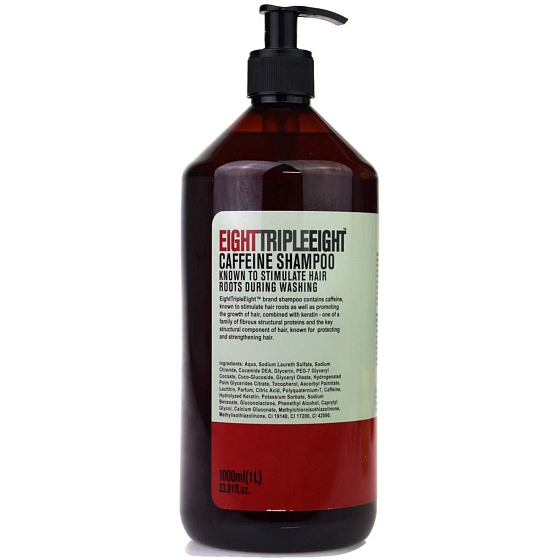 Triple Eight stimulierendes Shampoo für das Haar mit Koffein, Durchblutung und Haarwachstum 1 l Spender