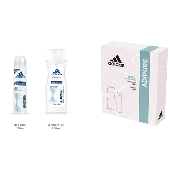 Adidas Adipure Deodorant Spray 150 ml + Duschgel 250 ml, Kosmetikset für Frauen