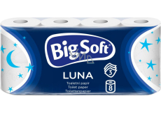 Big Soft Luna 3-lagiges Toilettenpapier, 8 Rollen, 17,6 m Rolle