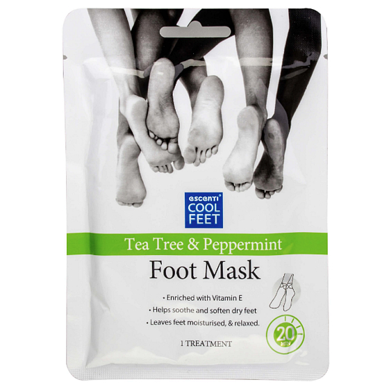 Escenti Cool Feet Tee & Pfefferminz Fußmaske 1 Paar