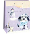 Ditipo Geschenkpapiertüte 32,4 x 10,2 x 44,5 cm Weihnachten lila - Hund, Schneemann, Hase