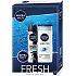 Nivea Men Fresh Sensitive Shower Gel 250 ml + Black & White Fresh Antitranspirant Spray 150 ml + Men Cream 30 ml, Kosmetikset für Männer