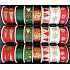 Nekupto Stoff Weihnachtsband Grün mit Goldrand 25 mm x 2,5 m