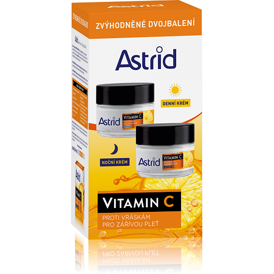 Astrid Vitamin C Anti-Falten-Tagescreme 50 ml + Anti-Falten-Nachtcreme 50 ml, Duopack