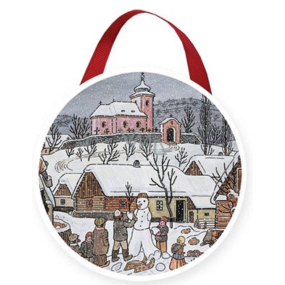Nekupto Holzschild Josef Lada Schneemann 7 cm