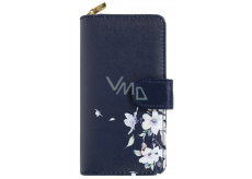 Albi Original Brieftasche groß Blaue Blume 19 cm x 9,5 cm x 3 cm