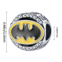 Sterling Silber 925 Batman mit kubischen Zirkonen, Perle für Armband