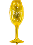 Ditipo Folienballon in Form eines Glases Cheers gold 80 cm