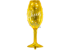 Ditipo Luftballon Folie aufblasbar Glas Cheers gold 80 cm