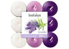 Bolsius Aromatic Lavender - Lavendel dreifarbig duftende Teelichter 18 Stück, Brenndauer 4 Stunden