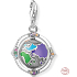 Charme Sterling Silber 925 Pivot Globus, Karabinerverschluss Reise Armband Anhänger
