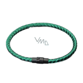 Lanový Magnetický náramek – zelený 19,5 cm x 4 mm, unisex