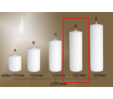 Lima Gastro glatte Kerze weißer Zylinder 80 x 250 mm 1 Stück