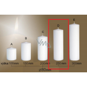 Lima Gastro glatte Kerze weißer Zylinder 80 x 250 mm 1 Stück