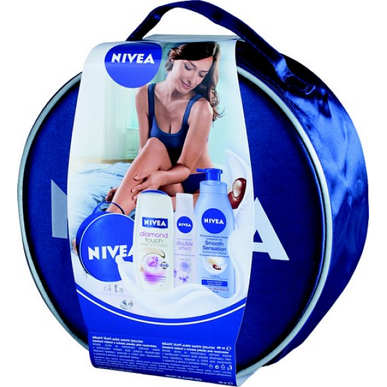 Nivea Diamond Körperlotion 400 ml + Duschgel 250 ml + Antitranspirant Deodorant Spray 150 ml, für Frauen Kosmetikset