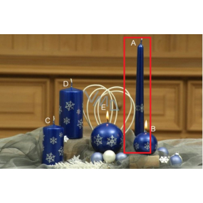 Lima Schneeflocke Kerze Himmelblau Kegel 22 x 250 mm 1 Stück