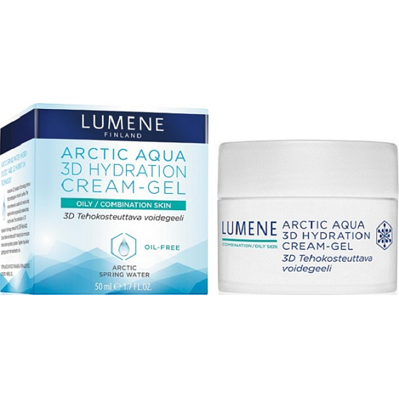 Lumene Arctic Aqua 3D Feuchtigkeitscreme-Gel Feuchtigkeitscreme für fettige / Mischhaut 50 ml
