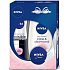 Nivea Care & Diamond 250 ml Duschgel + Schwarz & Weiß Klares Antitranspirant-Spray 150 ml + Creme 30 ml, Kosmetikset