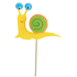 Filz Schnecke farbig gelbe Nut 6 cm + Spieße