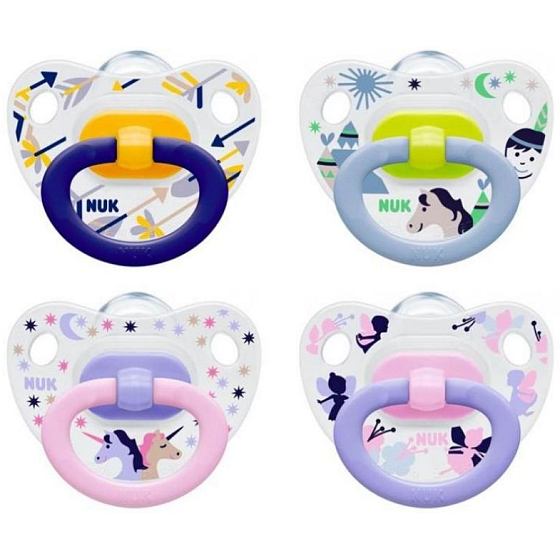 Nuk Classic Happy Days kieferorthopädische Silikondecke 0-6 Monate 2 Stück