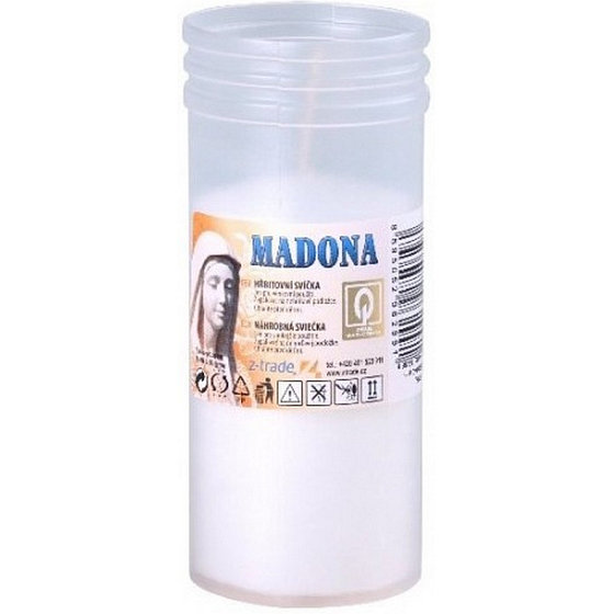 Madonna Cemetery Kerzenablage gepresst weiß 2,5 Tage 180 g