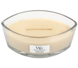 WoodWick Vanilla Bean - Vanilleschote-Duftkerze mit breitem Holzdocht und Glasbootsdeckel 453 g