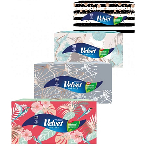 Velvet Pastels Hygienetücher 3-lagig, Box mit 120 Stück
