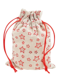 Stofftasche glänzende Sterne 13 x 18 cm