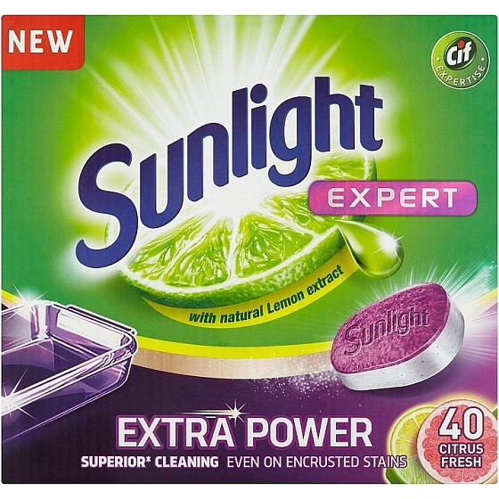 Sunlight All in 1 Expert Extra Power Citrus Fresh Geschirrspültabletten 40 Stück