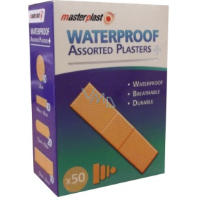 Masterplast Waterproof Assorted Plasters wasserdichtes Pflaster Mix Karton mit 50 Stück