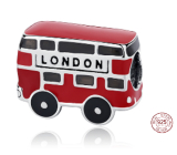 Sterling Silber 925 London roter Bus Perle auf Reise-Armband