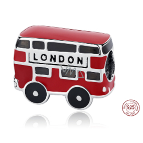 Sterling Silber 925 London roter Bus Perle auf Reise-Armband Sterling Silber 925 London roter Bus Perle auf Reise-Armband