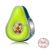 Sterling Silber 925 Exotische Avocado, Perle für Armband, Essen und Trinken